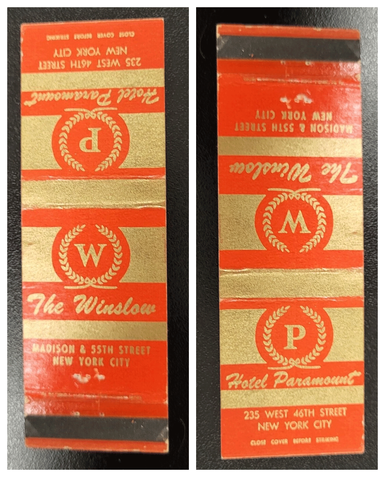 The Winslow Hotel, Matchbook